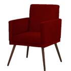 Kit 2 Poltronas Decorativa Lari Sala Recepção Suede Bordô