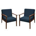 Kit 2 Poltronas Decorativa Laura Corino Azul Marinho