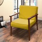 Kit 2 Poltronas Decorativa Laura Recepção Suede Amarelo