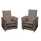 Kit 2 Poltronas Decorativa Lorena D26 Suede Cappuccino Tana D