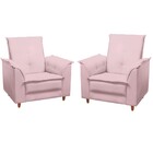 Kit 2 Poltronas Decorativa Lorena D26 Suede Rosa Bebê Tana De