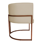 Kit 2 Poltronas Decorativa Luana Base Bronze Pu Bege - Montan