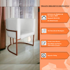 Kit 2 Poltronas Decorativa Luana Base Bronze Pu Branco - Mont