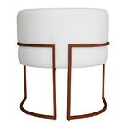 Kit 2 Poltronas Decorativa Luana Base Bronze Pu Branco - Mont