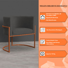 Kit 2 Poltronas Decorativa Luana Base Bronze Veludo Cinza- Mo