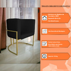 Kit 2 Poltronas Decorativa Luana Base Gold Pu Preto - Montana