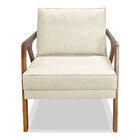 Kit 2 Poltronas Decorativa Luiza Linho Base Em Madeira Castan