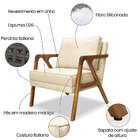 Kit 2 Poltronas Decorativa Luiza Linho Base Em Madeira Castan