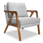 Kit 2 Poltronas Decorativa Luiza Linho Base Em Madeira Castan