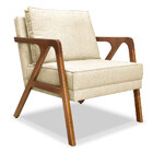 Kit 2 Poltronas Decorativa Luiza Linho Bege Base Em Madeira C