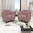 Kit 2 Poltronas Decorativa Luxo Para Sala Recepção Consultóri