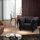 Kit 2 Poltronas Decorativa Maggiore Couro Preto G58 - Gran Be