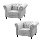 Kit 2 Poltronas Decorativa Maggiorecouro Branco G58 - Gran Be