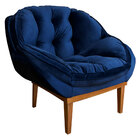 Kit 2 Poltronas Decorativa Marcela Veludo Base Madeira Castan