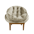 Kit 2 Poltronas Decorativa Marcela Veludo Bege Dal Poz Estofa