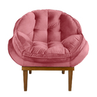 Kit 2 Poltronas Decorativa Marcela Veludo Rosa Dal Poz Estofa