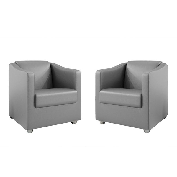 Kit 2 Poltronas Decorativa Mariana Corino Cinza Dal Poz Estof