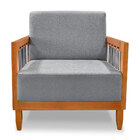 Kit 2 Poltronas Decorativa Marilia Linho Base Em Madeira Cast