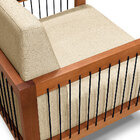 Kit 2 Poltronas Decorativa Marilia Linho Dourado Base Em Made