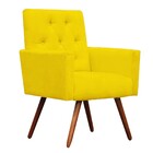 Kit 2 Poltronas Decorativa Nina Capitonê Suede Amarelo - Domi