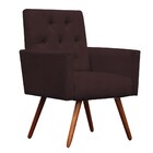 Kit 2 Poltronas Decorativa Nina Capitonê Suede Marrom - Domin