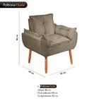 Kit 2 Poltronas Decorativa Opala Tecido Veludo Cappuccino Pés