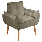 Kit 2 Poltronas Decorativa Opala Tecido Veludo Cappuccino Pés
