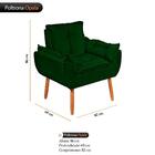Kit 2 Poltronas Decorativa Opala Tecido Veludo Verde Pés Pali