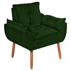 Kit 2 Poltronas Decorativa Opala Tecido Veludo Verde Pés Pali
