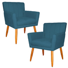 Kit 2 Poltronas Decorativa Para Sala De Estar Cecília Suede A