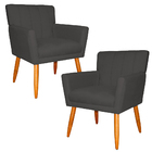 Kit 2 Poltronas Decorativa Para Sala De Estar Cecília Suede C