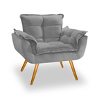 Kit 2 Poltronas Decorativa Para Sala De Estar Opala Platinum