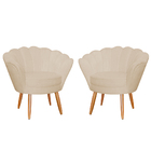 Kit 2 Poltronas Decorativa Para Sala De Estar Petala Suede Be