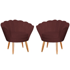 Kit 2 Poltronas Decorativa Para Sala De Estar Petala Suede Bo