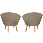 Kit 2 Poltronas Decorativa Para Sala De Estar Petala Suede Ca