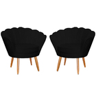 Kit 2 Poltronas Decorativa Para Sala De Estar Petala Suede Pr