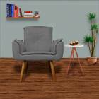Kit 2 Poltronas Decorativa Para Sala Emília Plus Suede Cinza