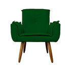 Kit 2 Poltronas Decorativa Para Sala Emília Plus Suede Verde