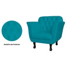 Kit 2 Poltronas Decorativa Para Sala Helena Azul Turquesa