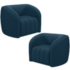 Kit 2 Poltronas Decorativa Para Sala Lazio M03 Veludo Azul -