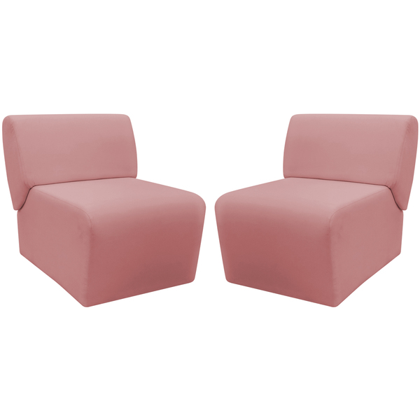 Kit 2 Poltronas Decorativa Para Sala Manicure Consultório Esc