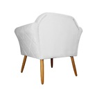 Kit 2 Poltronas Decorativa Para Sala Marcela Suede Branco
