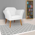 Kit 2 Poltronas Decorativa Para Sala Marcela Suede Branco