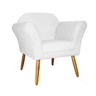 Kit 2 Poltronas Decorativa Para Sala Marcela Suede Branco
