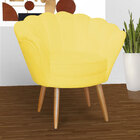Kit 2 Poltronas Decorativa Para Sala Pétala Suede Amarelo
