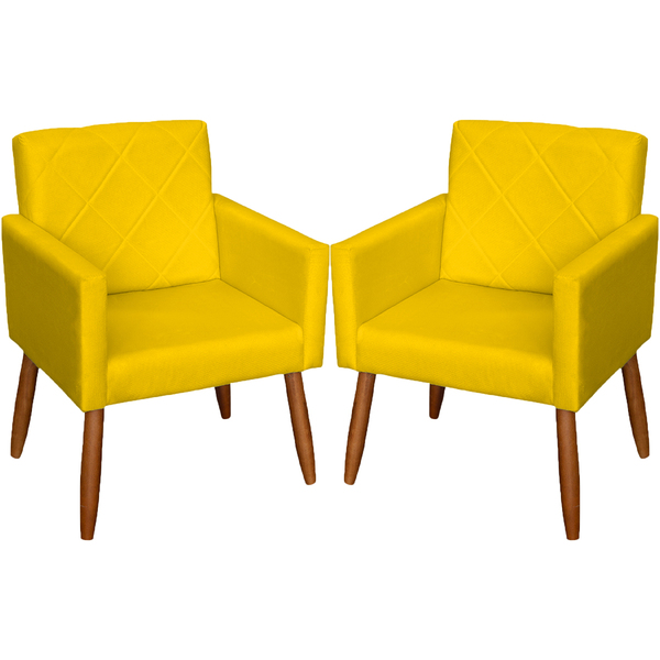 Kit 2 Poltronas Decorativa Para Sala Recepção Beatriz Suede A
