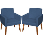 Kit 2 Poltronas Decorativa Para Sala Recepção Beatriz Suede A