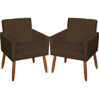 Kit 2 Poltronas Decorativa Para Sala Recepção Beatriz Suede C