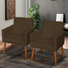 Kit 2 Poltronas Decorativa Para Sala Recepção Beatriz Suede C