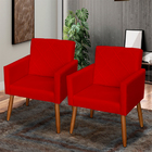 Kit 2 Poltronas Decorativa Para Sala Recepção Beatriz Suede V